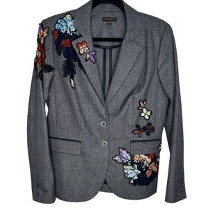 Alberto Makali Navy Floral Statement Career Blazer 6